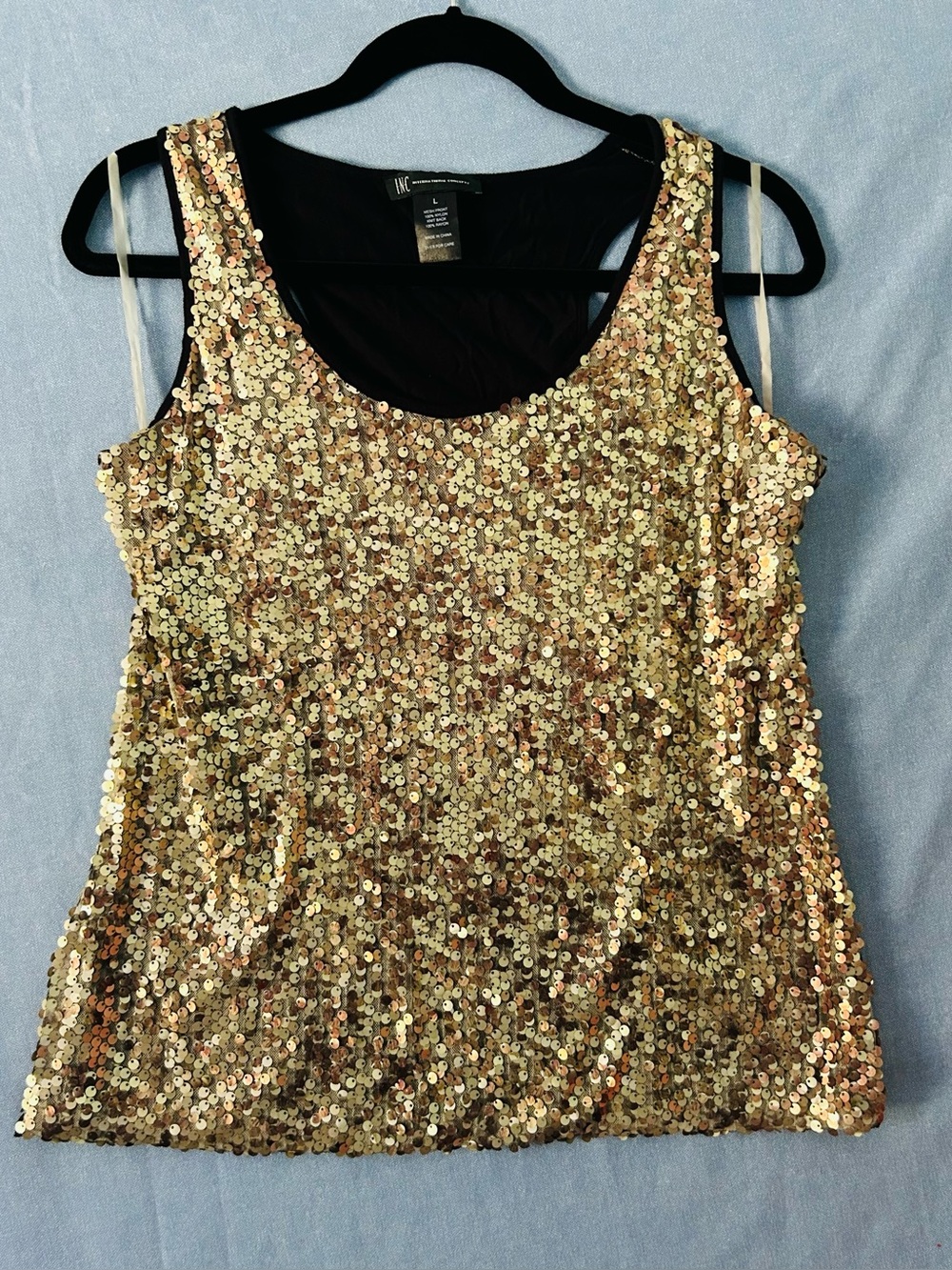 INC International Concepts Gold Sequin Camisole Tank - Women's